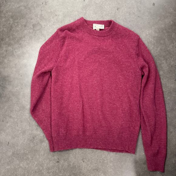 Mens Vintage Cedar Bend Burgundy Wool Bend Crew Neck Sweater M - Picture 2 of 4